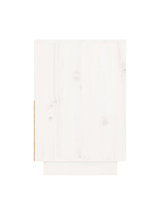 Noptiere din Lemn Masiv Albe 2buc 60x34x51cm