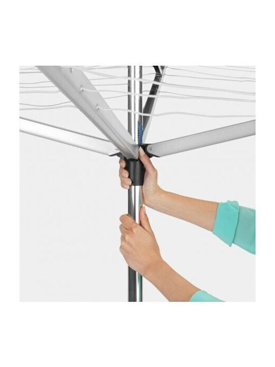 Brabantia Essential Rotary Dryer Metallic Folding Floor Clothes Drying Rack with Hanging Length 40m