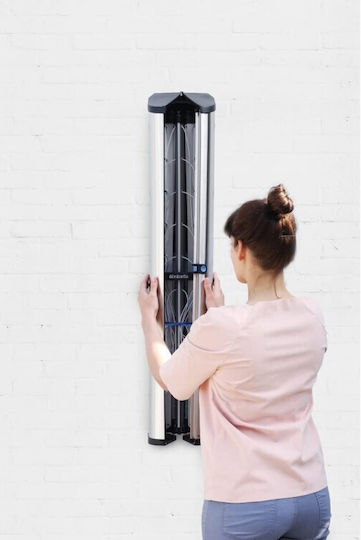 Brabantia WallFix Dryer Folding Wall Clothes Drying Rack Metallic with Hanging Length 24m
