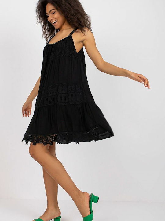 Och Bella Summer Mini Dress Black