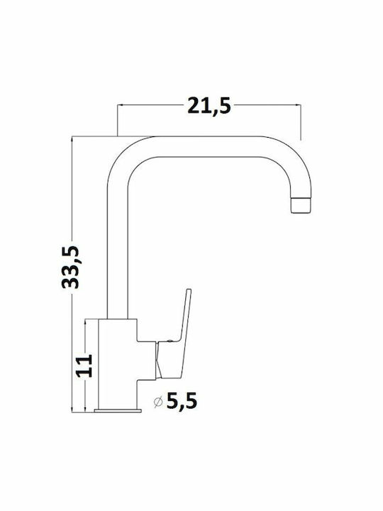 Poly 119 Küchenarmatur Zähler Silber