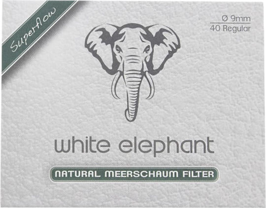 White Elephant Natural Meerschaum Тръбни филтри 9mm 40τμχ