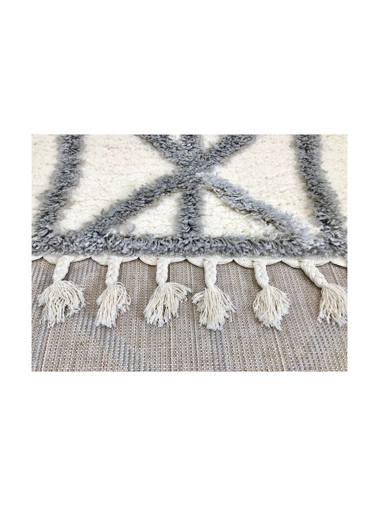 Koulis Carpets Thick 825 Rug Rectangular with Fringes Grey / Cream