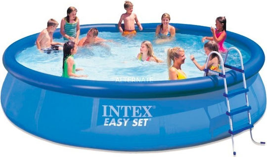 Intex Easy Set Στρογγυλή Πισίνα PVC 3.785lt Φουσκωτή 457x107εκ. Μπλε
