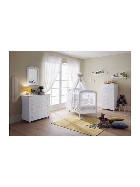 Dodo Baby Dresser with 3 Drawers White 94x50x92cm