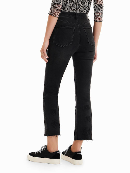 Desigual Women's Jean Trousers Flared in Bootcut Fit Black