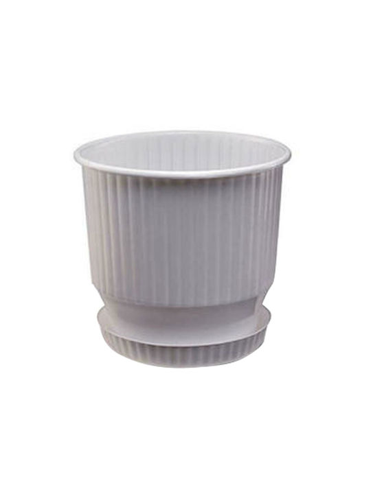 Atmosphera Ionian Round Flower Pot 21x20cm in White Color 10.04.0106D