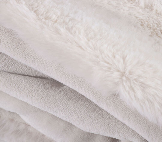 Nef-Nef Homeware Топло Космено Одеяло Двойно 240x220см Екрю