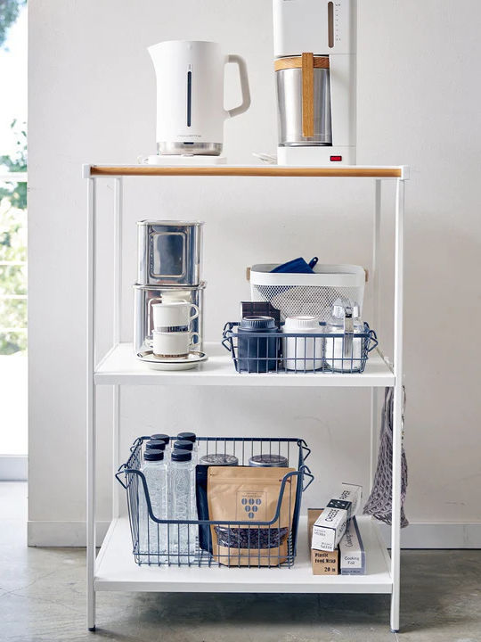 Yamazaki Kitchen Rack Metallic 3 Tiers White 60x46.5x90cm
