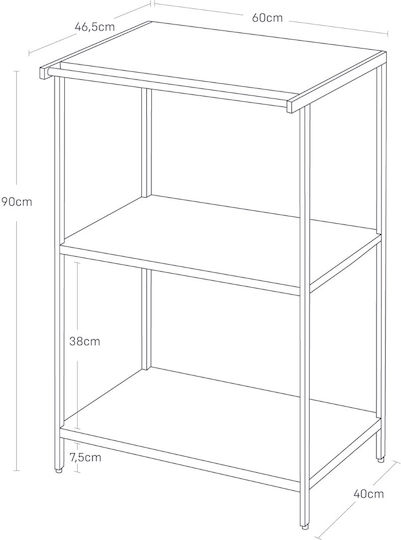 Yamazaki Кухненски Метален Стелаж С 3 Позиции Бял 60x46.5x90см
