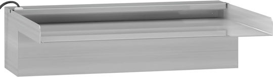 vidaXL Водопад за басейн с LED осветление от неръждаема стомана 30x21x8см Бял