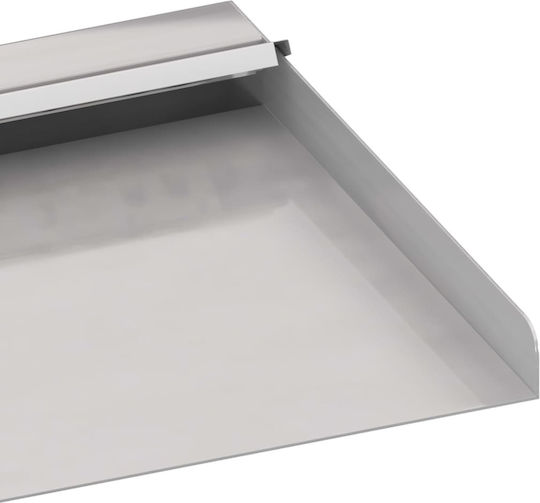 vidaXL Водопад за басейн с LED осветление от неръждаема стомана 30x21x8см Бял