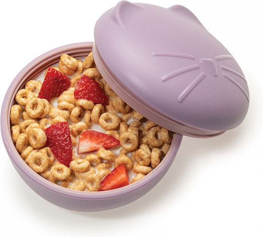 Melii Baby Food Bowl Cat made of Silicone Purple