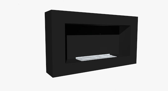EcoHot Βio Comfort 02 Wandmontiert Bioethanol Kamine Innenbereich Black Velvet-Black Metal 90x15x48cm