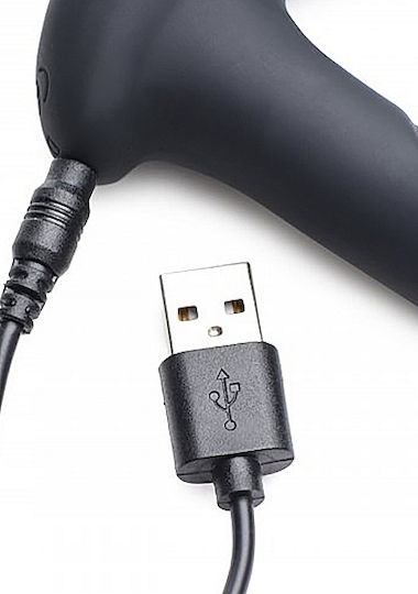 XR AT Power P-Stim 7X Hollow Prostate Plug for Electro-stimulation in Black Color