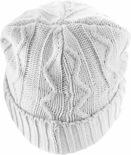 10476 Knitted Beanie Cap White