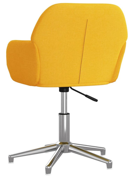 Scaun Pentru Vizitatori Cu Rotire Cu Brațe Și Roți În Culoare Galbenă 53.5x57x70cm 2 Bucăți