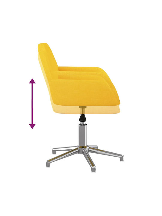 Scaun Pentru Vizitatori Cu Rotire Cu Brațe Și Roți În Culoare Galbenă 53.5x57x70cm 2 Bucăți