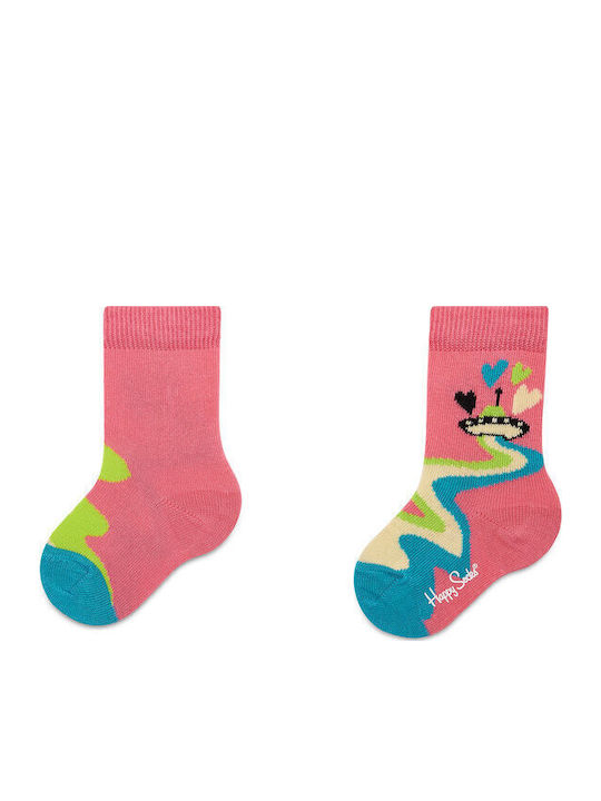 Happy Socks Παιδικές Κάλτσες Μακριές Kids Hearts Πολύχρωμες 3 Ζευγάρια