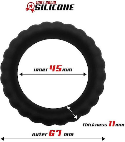 IntoYou Beast Rings Solid Silicone Cock Ring Ribbed 4.5cm Black