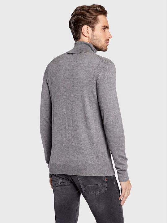 Guess Herren Langarm-Pullover Rollkragen Gray