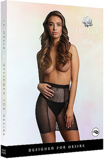 Le Désir High Waist Fishnet Skirt Black