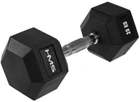HMS Hex Pro Dumbbell Hexagon Rubber 1 x 20kg