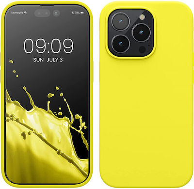 KWmobile Umschlag Rückseite Silikon Lemon Yellow (iPhone 14 Pro) 59073.149