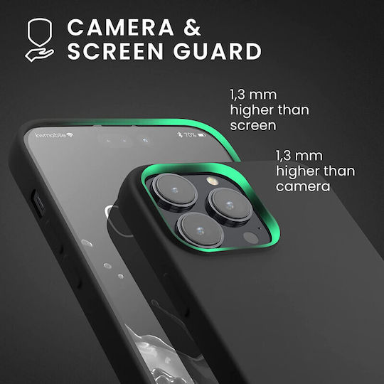 KWmobile Rubberized Matte Umschlag Rückseite Silikon 1.3mm Schwarz (iPhone 14 Pro Max)