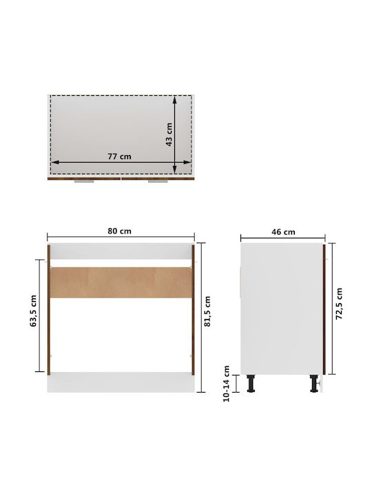 Sink Cabinet Coffee 80x46x81.5cm
