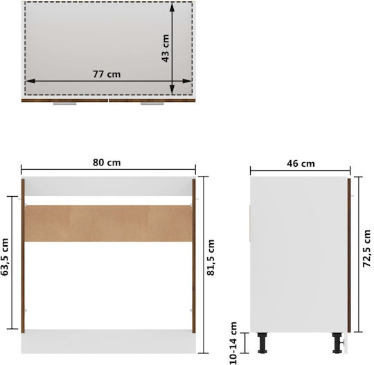Dulap pentru Chiuvetă Cafea 80x46x81.5buc