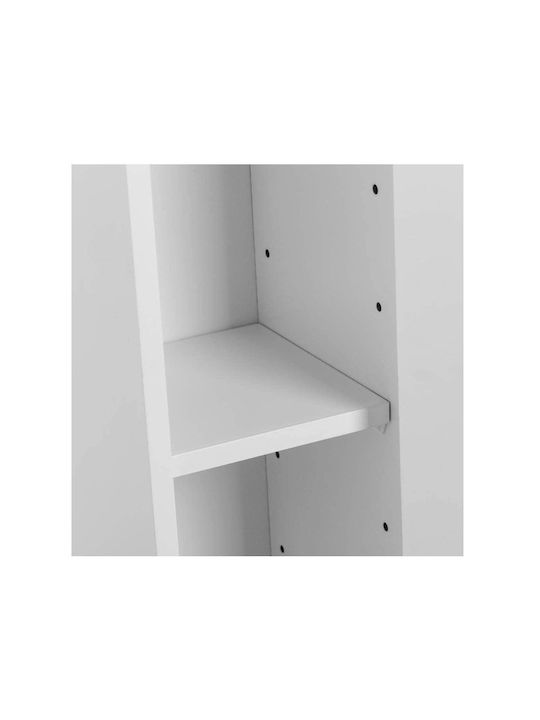 Bakaji Wooden Paper Holder Floor White