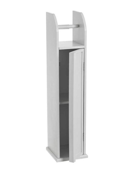 Bakaji Wooden Paper Holder Floor White
