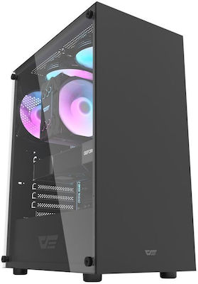 Darkflash DK100 Gaming Midi Tower Κουτί Υπολογιστή με Πλαϊνό Παράθυρο Μαύρο