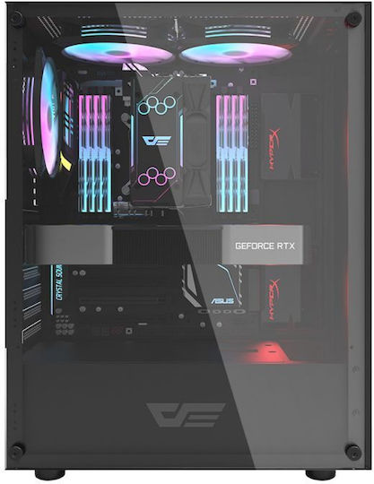 Darkflash DK100 Gaming Midi-Turm Computergehäuse mit Seitenfenster Schwarz