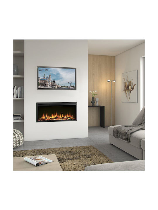 Richen Insert 102 Επιτοίχιο Ηλεκτρικό Τζάκι 2000W 101.6x48cm Μαύρο