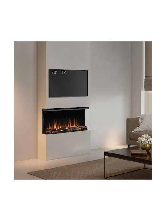 Richen 3D R-EF 407A Montat pe perete Șemineu electric 2000W 110x59cm Negru
