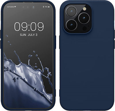 KWmobile Rubberized Umschlag Rückseite Silikon Marineblau (iPhone 14 Pro) 59081.116