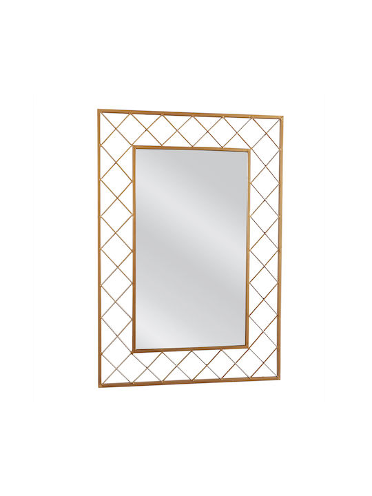 ArteLibre Aravorn Wall Mirror with Gold Metallic Frame 80x55cm 1pcs