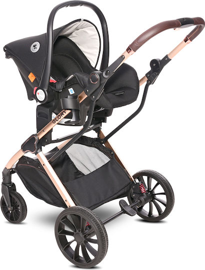 Lorelli Glory Adjustable 3 in 1 Baby Stroller Suitable for Newborn Black Diamonds 15kg