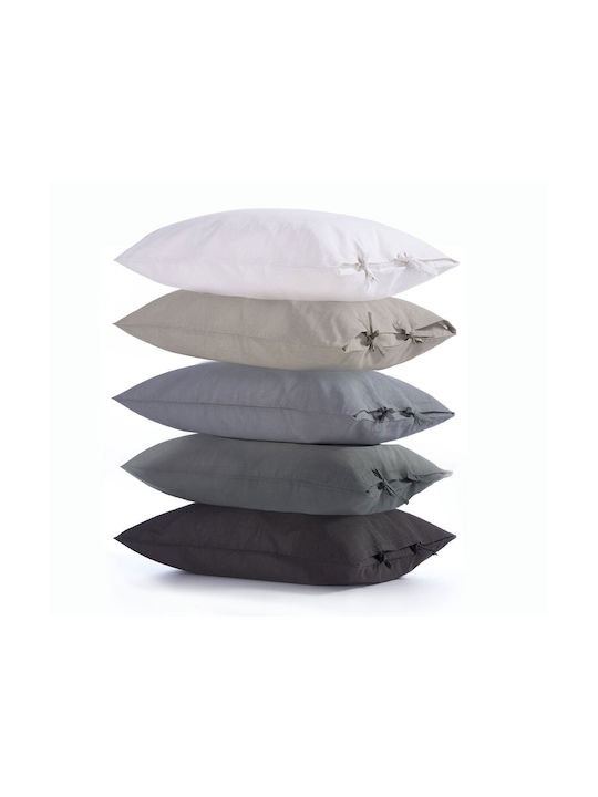 Nef-Nef Homeware Pillowcase Set with Envelope Cover Grey 52x72cm.