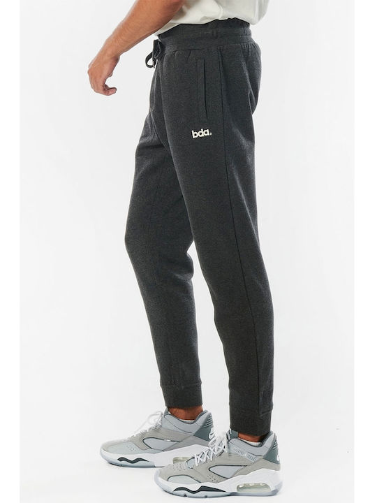 Sweatpants with Elastic Charcoal Melange / White