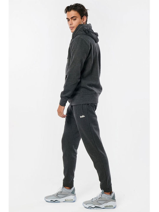 Sweatpants with Elastic Charcoal Melange / White