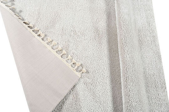 Balsan Silky Rug Rectangular Shaggy with Fringes Beige