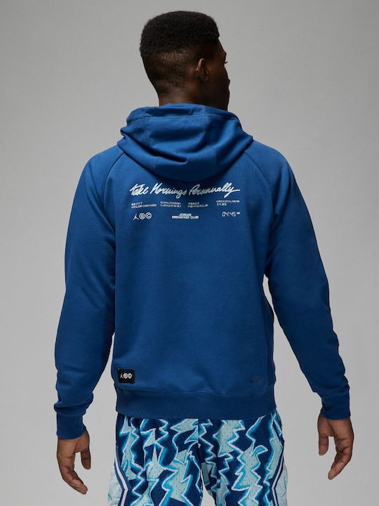 Jordan Men's Sweatshirt with Hood and Pockets Royal Blue