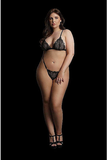 Le Désir Sexy Σετ Εσωρούχων με Δαντέλα Black Plus Size