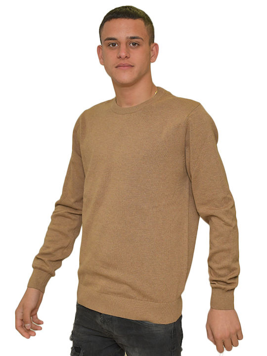 MARCUS MEN'S KNITTED TOP 21-200138 MONOXPOMO CAMEL