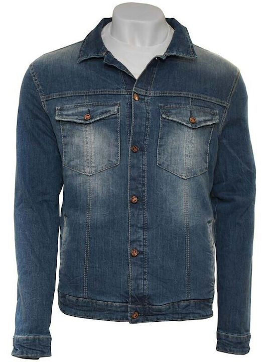 DAMAGED JEAN MEN'S JACKET JC6B WASHED STONE WASH