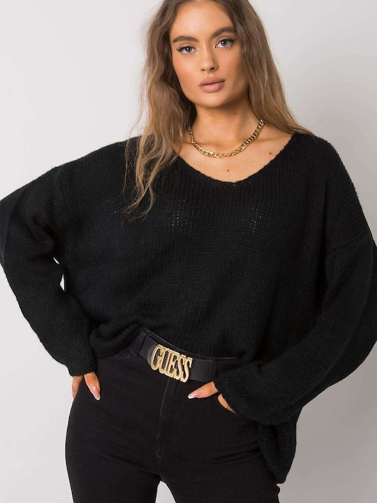 Och Bella Women's Long Sleeve Sweater Black