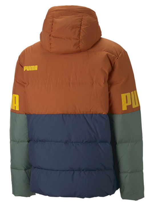 Power Winter Jacket Puffer Brown/Blue/Green